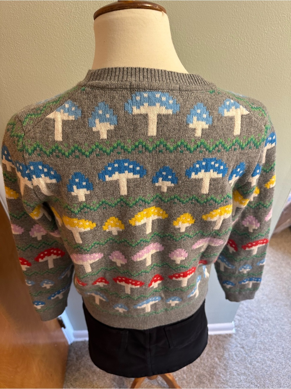 Boden Mushroom Print Edie Fair Isle Jumper - Picture 11 of 12